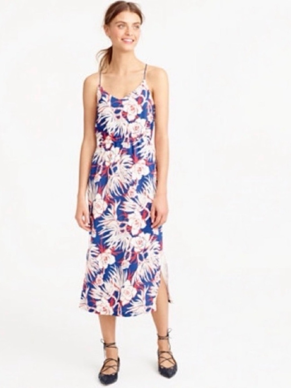 J.Crew 100% Silk Tropical Floral Dress